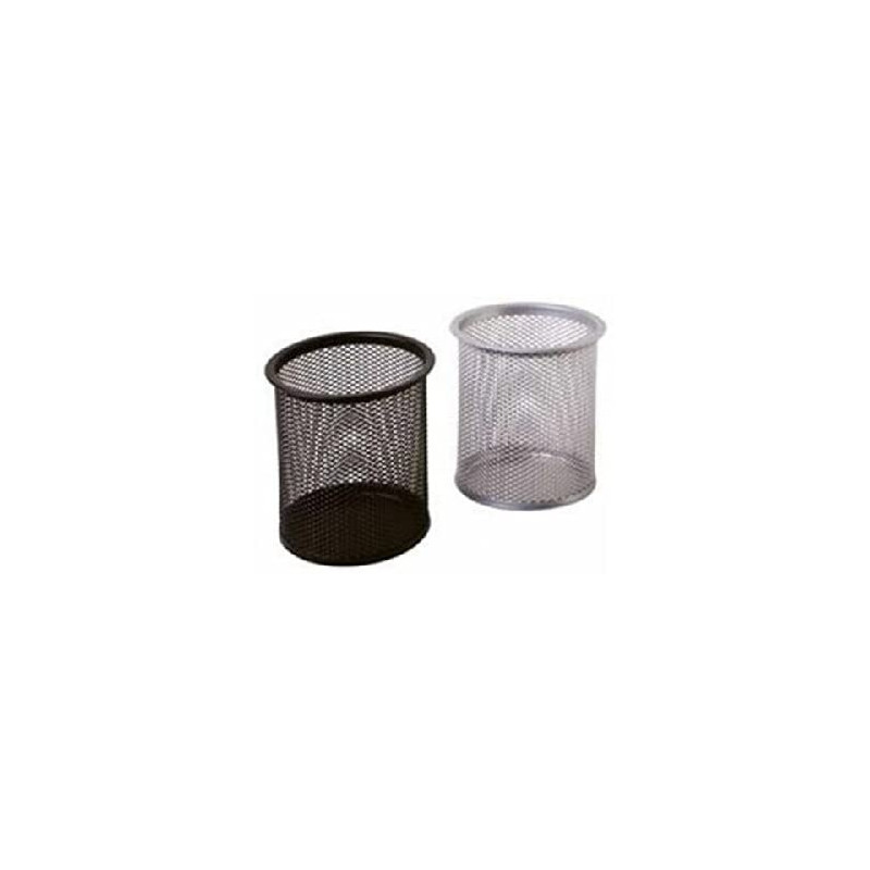Bicchiere portapenne metallo nero cm.8 rete