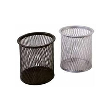 Bicchiere portapenne metallo nero cm.8 rete