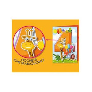 Biglietti auguri 4 anni con occhietti mobili