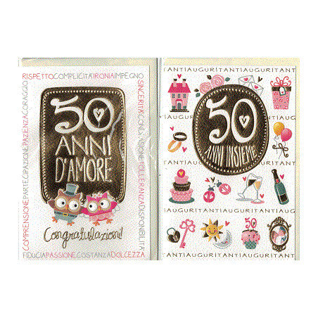 Biglietti auguri 50° anniversario