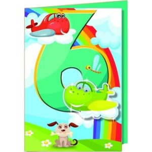 Biglietti auguri 6 anni con occhietti mobili