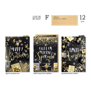 Biglietti auguri Compleanno glitter