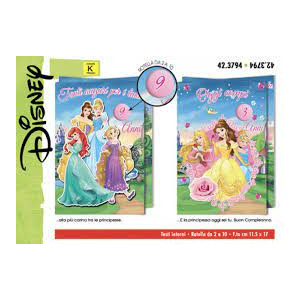 Biglietti auguri Compleanno Principesse con numeri che girano