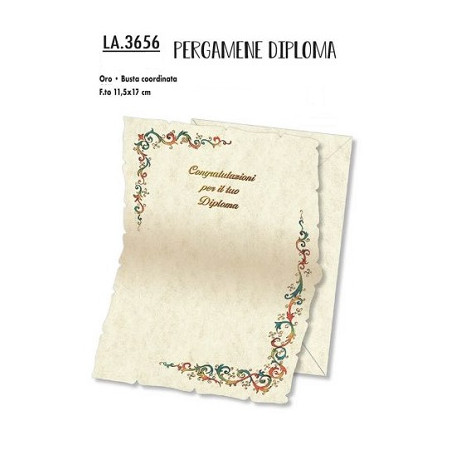 Biglietto auguri Pergamena auguri Diploma