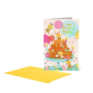 Biglietto Greeting card - bee cake