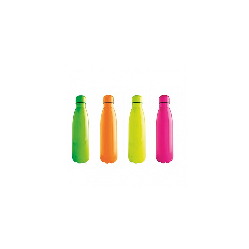 Borraccia in acciaio termica Acciaio INOX doppia parete 500ml colore a scelta FLUO