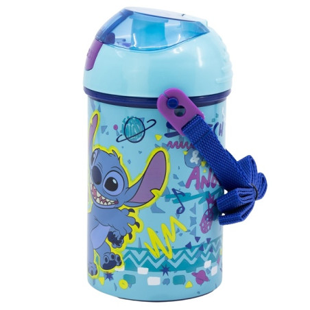 Borraccia in plastica Stitch con tracolla