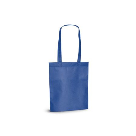 Borsa shopping con soffietto in tnt blu