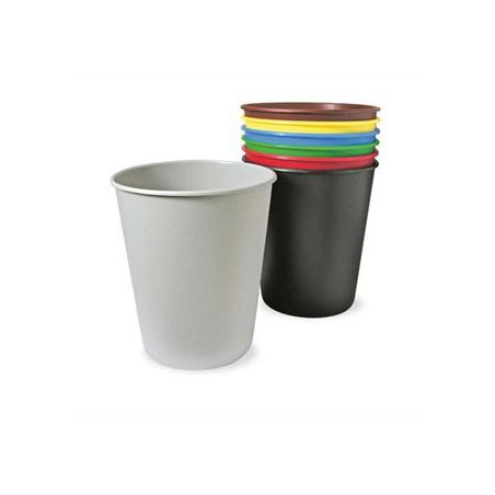Cestino gettacarte in plastica chiuso nero tipo pelle