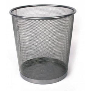 Cestino gettacarte rete metallico silver grande 35h d.29