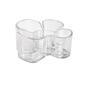 Desk organizer da scrivania bicchiere portapenne a 3 scomparti in acrilico