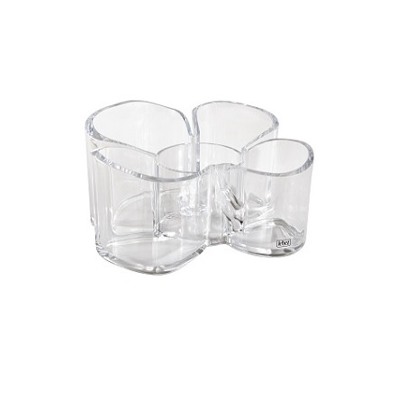 Desk organizer da scrivania bicchiere portapenne a 3 scomparti in acrilico