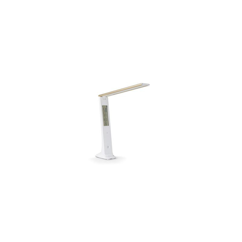 Lampada da scrivania con orologio e datario con attacco usb per ricariche