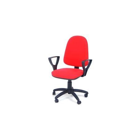 Poltrona per ufficio di tipo operativo in tessuto rosso