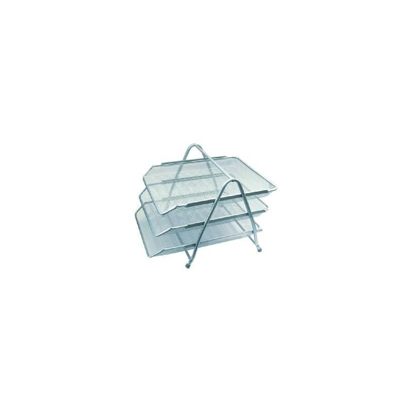 Porta corrispondenza metallo rete 3 spazi silver
