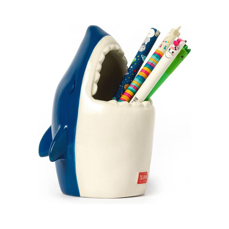 Portapenne in Ceramica - Desk Friends - shark Legami