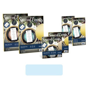 Biglietti e buste 17x17 special events azzurre 5+5pz