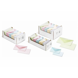 Biglietti e buste f.to 9 col.tenui perla 150+150pz
