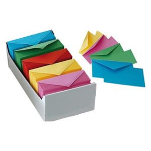 Biglietti e buste f.to 9 mis. 9x14 mix col. forti 250+250pz