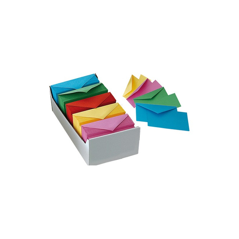 Biglietti e buste f.to 9 mis. 9x14 mix col.tenui 250+250pz