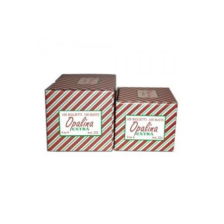 Biglietti e buste opalina f.to 4 mis 7,2x11 bianchi 100+100pz