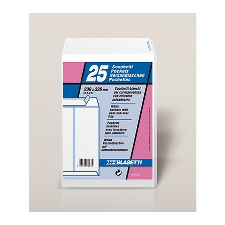 Buste a sacco bianche 23x33 internografate 25pz (sc 20bl)