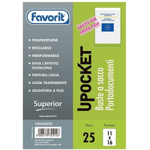 Buste ad U 11X16 25pz adatte per Green Pass