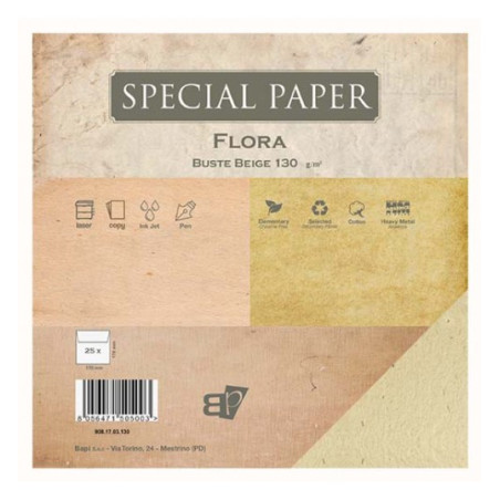 Buste Special Paper Flora beige 17x17 130gr 25pz