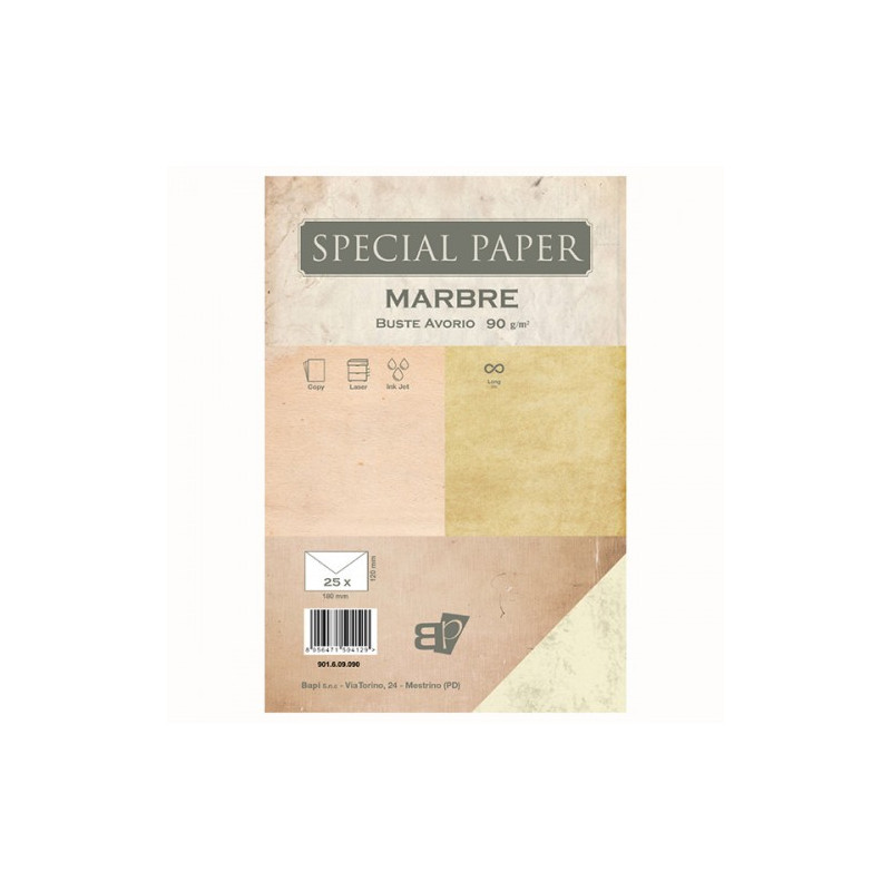 Buste Special Paper Marbre avorio 90gr 180x120 25pz