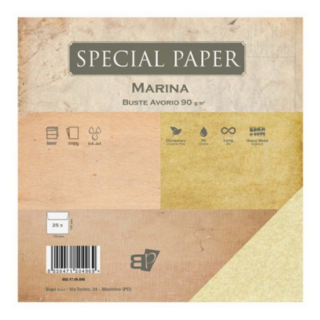Buste Special Paper Marina avorio 90gr 17x17 25pz