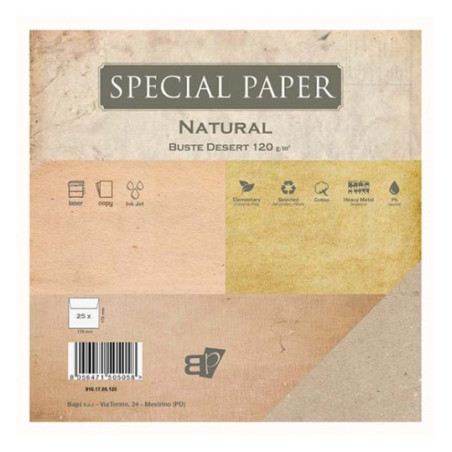 Buste Special Paper Natural desert 120gr 17x17 25pz