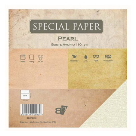 Buste Special Paper Pearl avorio 110gr 17x17 25pz