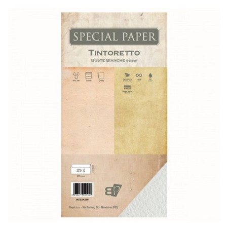 Buste Special Paper tintoretto bianca 95gr 11x22mm 25pz