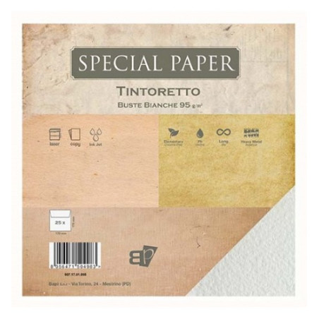 Buste Special Paper tintoretto bianca 95gr 17x17mm 25pz