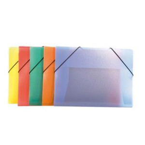 Cartella con 2 elastici in PPL trasparenti bianco