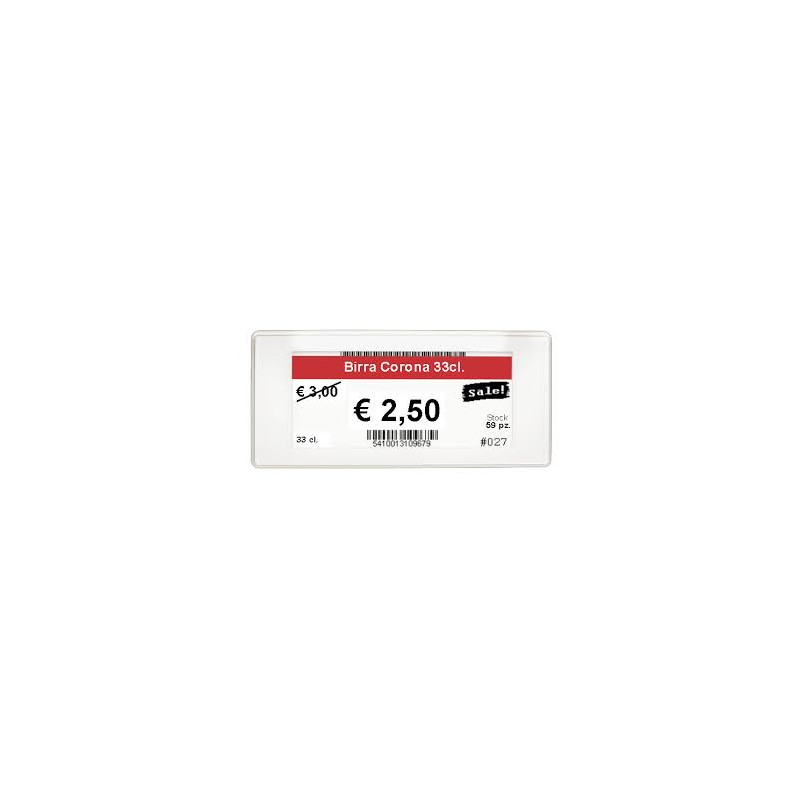 Cartoncini prefustellati a rotolo termico 60x38mm Frontalino per scaffali d.40 1000pz