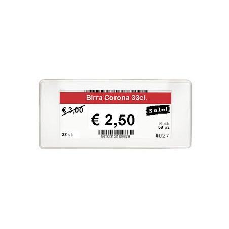 Cartoncini prefustellati a rotolo termico 60x38mm Frontalino per scaffali d.40 1000pz