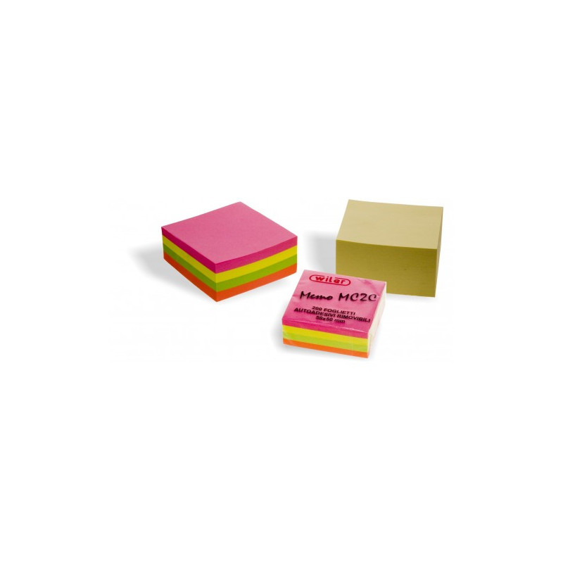 Cubo Memo Stick 50x50 colori neon 4 colori assortiti 200fg