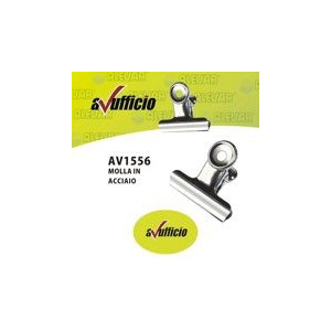 Molle fermafogli in acciaio letter clips 75mm 33pz