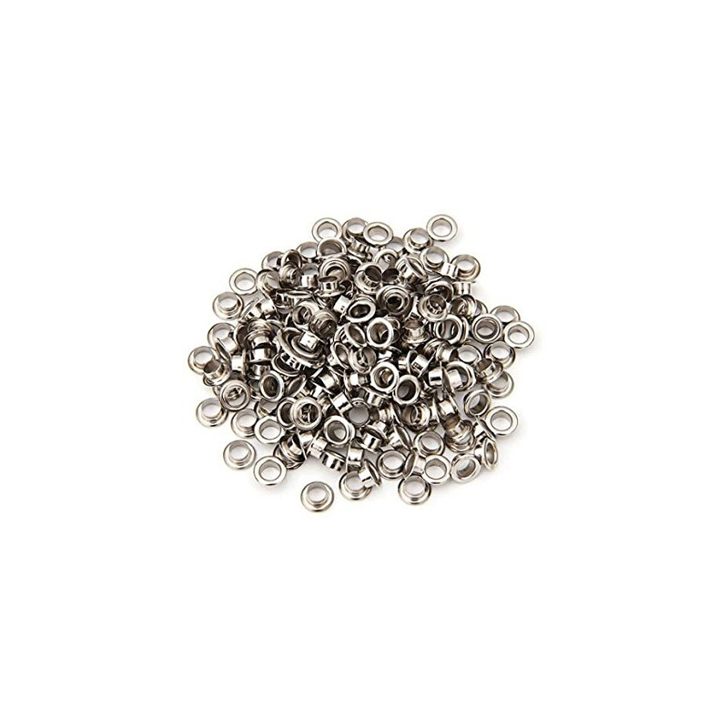 Occhielli metallo per occhiellatrice 250pz col. arg. diam. 5 mm