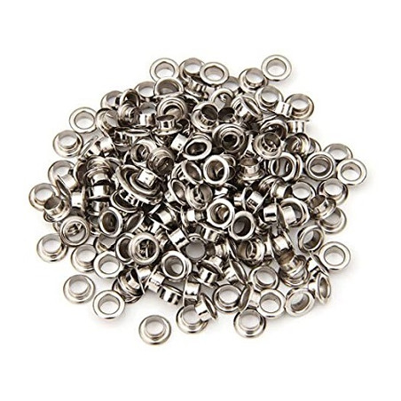 Occhielli metallo per occhiellatrice 250pz col. arg. diam. 5 mm