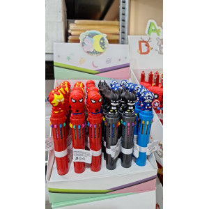 Penna 10 colori con gadget Super eroi