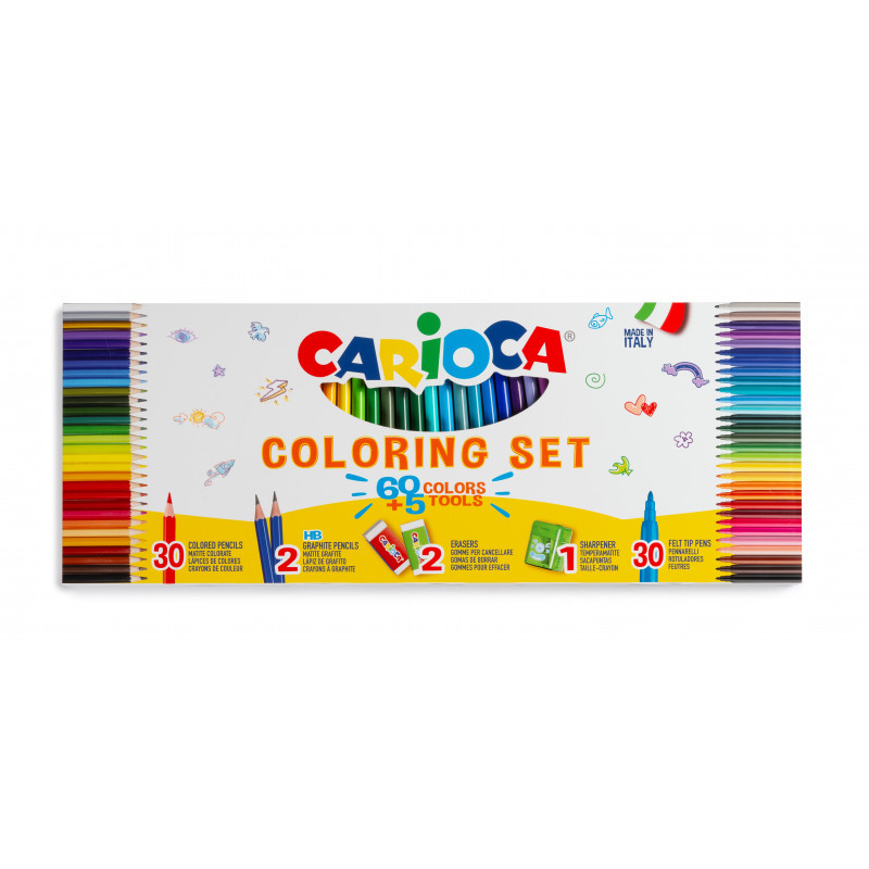 Set pastelli tita + pennarelli joy carioca 60pz