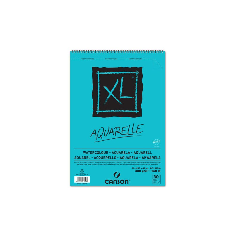 Blocco Canson XL Acquarello 300gr A3 30fg