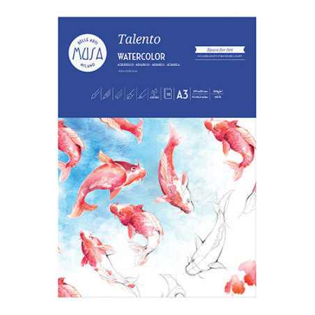 Blocco da disegno acquerello Talento A3 300gr 10fg - carta per arte e grafica