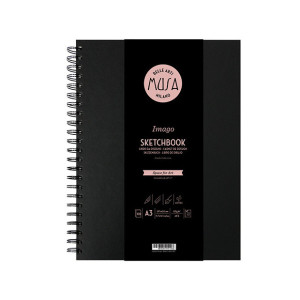 Blocco da disegno Art Book spiralato Sketchbook copertina rigida nera A3