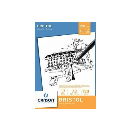 Blocco da disegno bristol Canson 180gr A3 20fg
