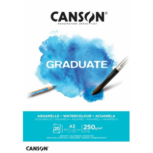Blocco da disegno Canson A3 Graduate acquarello 20fg 250gr