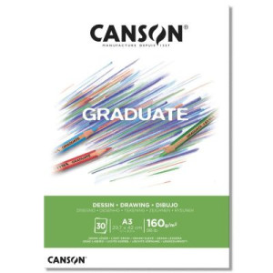 Blocco da disegno Canson A3 Graduate disegno 30fg 160gr