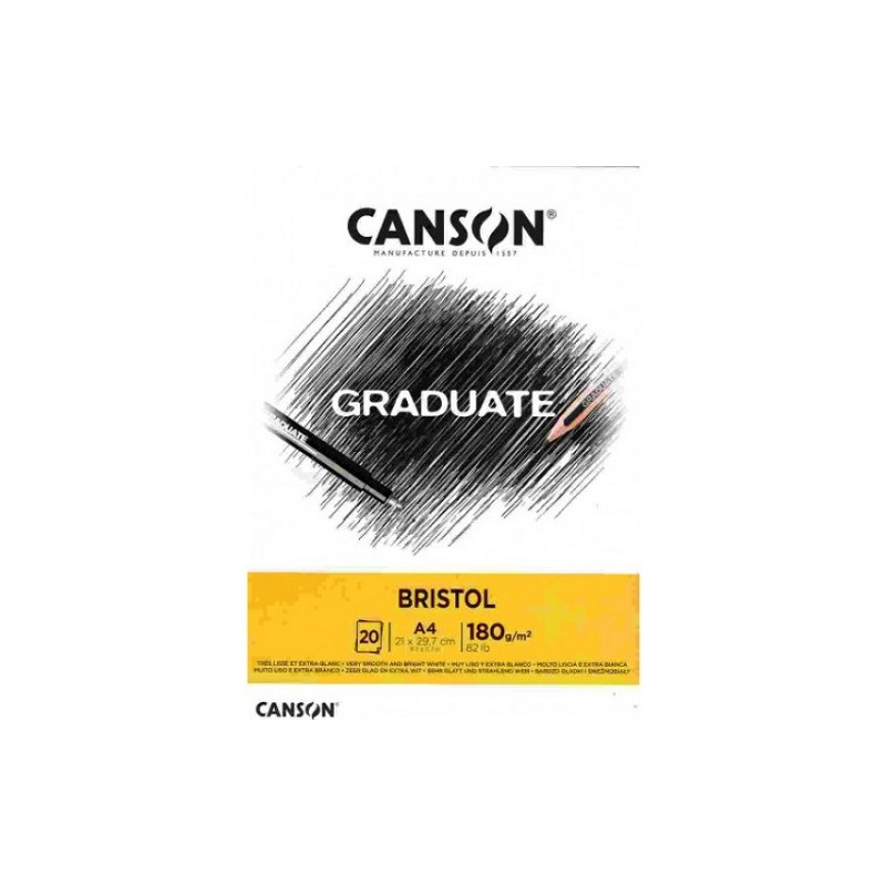 Blocco da disegno Graduate bristol Canson 180gr A4 20fg
